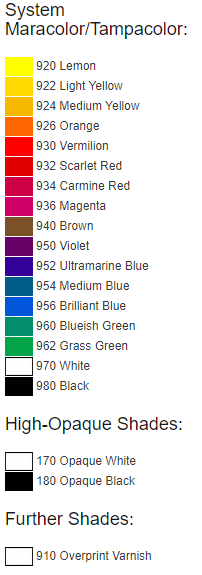 Kolory Farby MaquaPad MAP